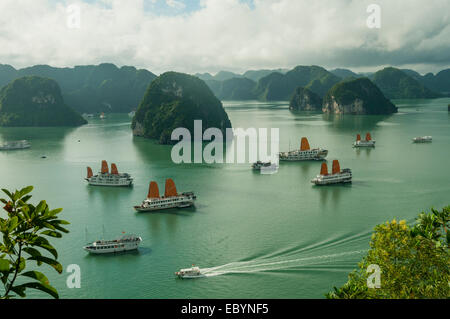 Halong Bay da Ti Top Isola, Vietnam Foto Stock