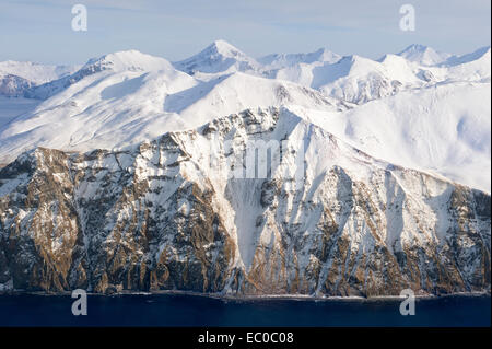 Vista aerea nelle Isole Aleutine Foto Stock