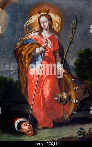 Santa Catalina de Alejandría - Santa Caterina di Alessandria da Alonso Antonio Villamor 1661-1726 Spagna - Spagnolo Foto Stock