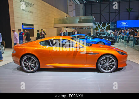 Ginevra - Marzo 8: l'Aston Martin Virage sul display al 81st International Motor Show Palexpo-Geneva su Marzo 8, 2011 a gen. Foto Stock