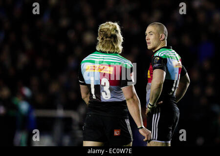 Londra, Regno Unito. 07 dic 2014. Il rugby europeo Champions Cup. Arlecchini versus Leinster. Arlecchini fullback Mike Brown Credit: Azione Plus sport/Alamy Live News Foto Stock