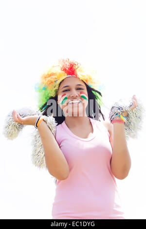 Un indiano cheer leader lady Foto Stock