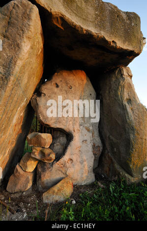 Kit di Coty House, neolitica chambered long barrow / dolmen almeno dal 3500 A.C.; pietra rettangolare camera di sepoltura; all'esterno Foto Stock