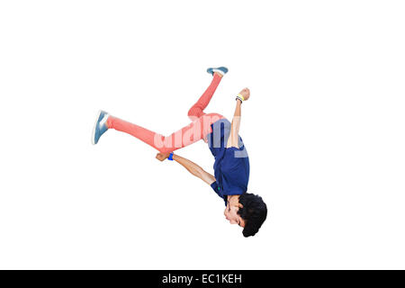 Indian College boy Stunt Foto Stock