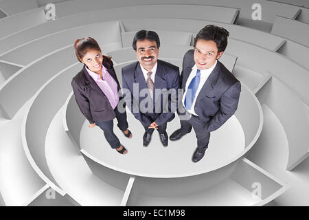 Indian business man Team collaboratore Puzzle Foto Stock