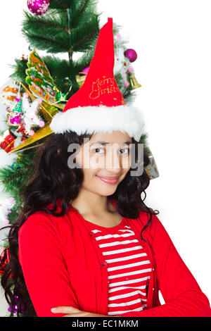 Una ragazza indiana festa di Natale Foto Stock