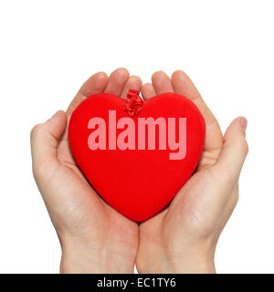 Grande cuore di San Valentino in una mano. Foto Stock