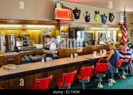 Illinois,Midwest,Litchfield,autostrada storica Route 66,l'Ariston Cafe,ristorante ristoranti ristorazione mangiare fuori caffè bistrot, interno Foto Stock