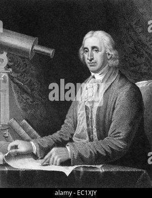 David Rittenhouse (1732-1796) su incisione da 1835. Astronomo americano, inventore, Orologiaio, matematico e geometra. Foto Stock