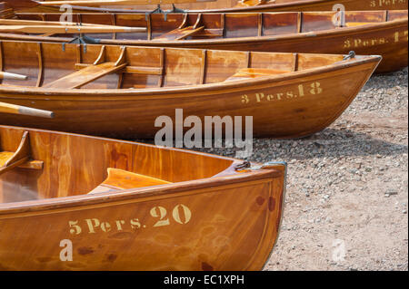 Noleggio Barche, Titisee-Neustadt, Foresta Nera, Baden-Württemberg, Germania Foto Stock