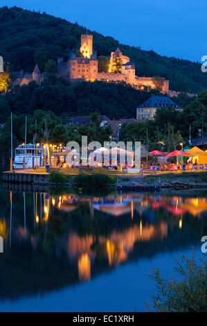 Wertheim, con Burg castello Wertheim, fiume principale, Baden-Wuerttemberg, Main-Tauber, Strada Romantica, Romantische Strasse, Germania Foto Stock