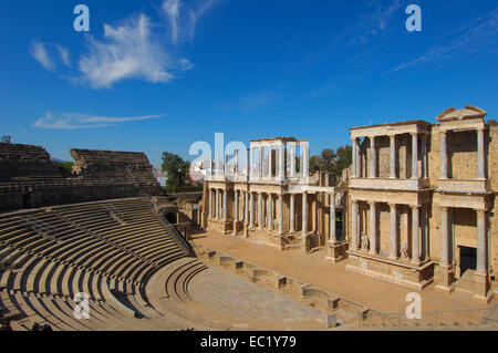 Teatro romano, Merida, provincia di Badajoz, Estremadura, Spagna, Europa Foto Stock