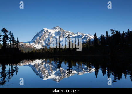 Foto lago e monte shuksan nel nord cascades, la cascata di gamma, Rockport, Washington, Stati Uniti Foto Stock