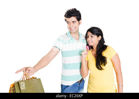 Indian giovane shopping Foto Stock