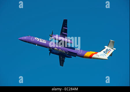 Flybe British European DCH Bombardier -8-402-Q400 breve raggio " commuter " Compagnia aerea. SCO 9269. Foto Stock