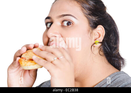 Indian obesi la dieta donna sopra il peso Foto Stock