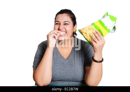 Indian obesi la dieta donna sopra il peso Foto Stock