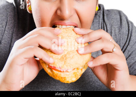 Indian obesi la dieta donna sopra il peso Foto Stock