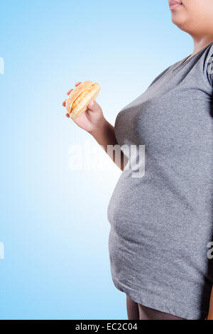 Indian obesi la dieta donna sopra il peso Foto Stock