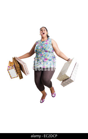 Indiano Lady obesi Godetevi lo shopping Foto Stock