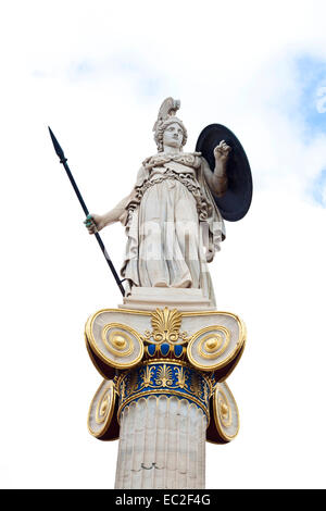 Dea Athena statua all Accademia di Atene Foto Stock