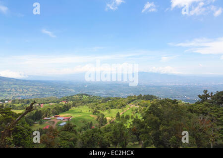 Vista panoramica delle colline e montagne, Costa Rica Foto Stock