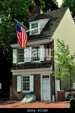 Philadelphia, Pennsylvania: 1740 circa la Betsy Ross House a 239 Arch Street Foto Stock