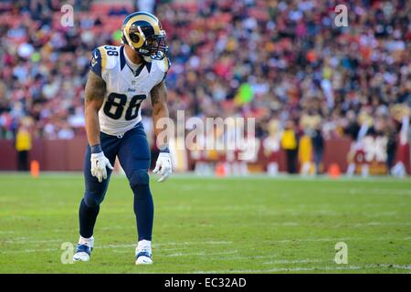 Dic 07, 2014 : St. Louis Rams stretta estremità Kendricks lancia (88) attende la snap durante il match tra il San Louis Rams e Washington Redskins a FedEx in campo Landover, MD. Foto Stock
