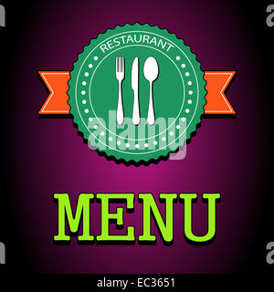 Illustrazione Vettoriale card. Il menu del ristorante etichetta Foto Stock