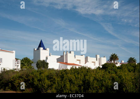 Costruzioni mare a Cabo Roche, Sancti-Petri, Chiclana de la Frontera, la provincia di Cadiz Cadice, Andalusia, Spagna. Foto Stock