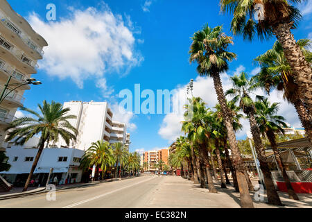 La città di Lloret de Mar, Costa Brava, Spagna Foto Stock