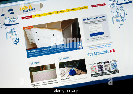 La home page di IKEA hacker sito web, per persone che adattare mobili IKEA. Foto Stock