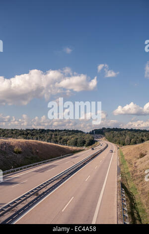 Un tratto di autostrada in Germania Foto Stock