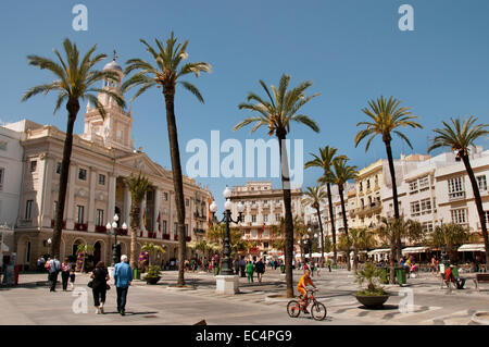 La cattedrale di Cadice piazza (Plaza de la Catedral) Andalusia Spagna - Spagnolo Foto Stock