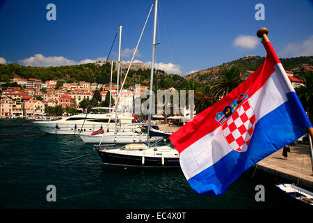 Croazia, Mittel-Dalmatien, Insel Hvar, Stadthafen Hvar Foto Stock