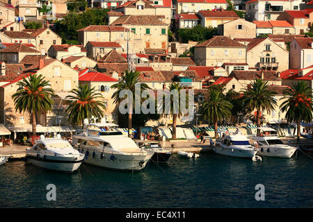 Croazia, Mittel-Dalmatien, Insel Hvar, Altstadthafen Hvar Foto Stock