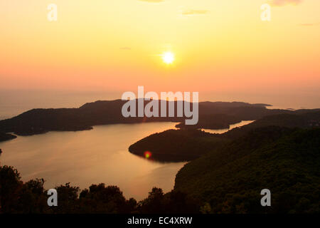 Croazia, Sued-Dalmatien, Insel Mljet, Veliko jezero Foto Stock