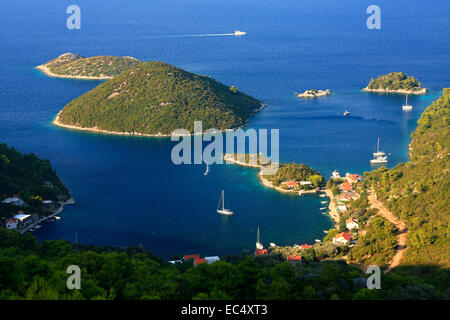 Croazia, Sued-Dalmatien, Insel Mljet, Bucht Prozura Foto Stock