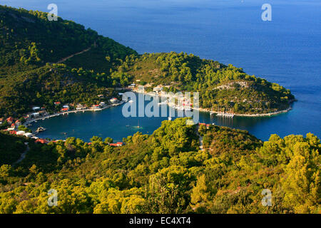 Croazia, Sued-Dalmatien, Insel Mljet, Okuklje Bucht Foto Stock