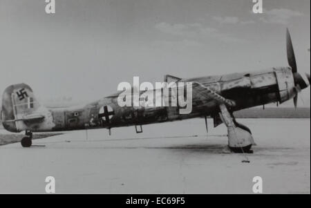 Questa fotografia della Charles Daniels Collection raffigura il Focke-Wulf Ta-125H, un aereo tedesco catturato negli anni '1940 Il Ta-125H è stato progettato per la ricognizione e l'attacco al suolo, contribuendo agli sforzi militari della Germania durante la seconda guerra mondiale. L'immagine fa parte di una più ampia collezione che documenta la storia dell'aviazione tedesca di quell'epoca. Foto Stock