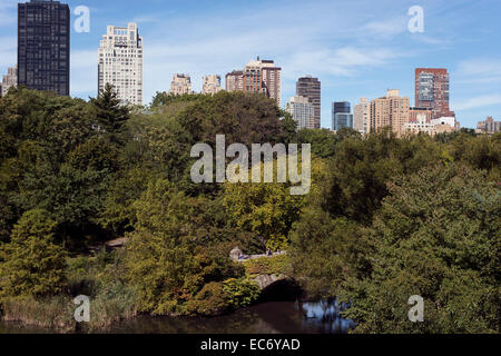 Una vista central park guardando ad ovest. NYC Foto Stock