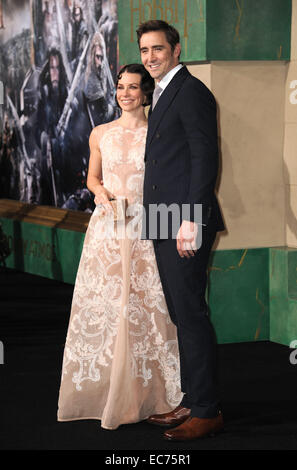 Los Angeles, California, USA. 9 Dic 2014. Evangeline Lilly, Lee ritmo frequentando il Los Angeles Premiere di ''The Hobbit: la Battaglia dei cinque eserciti" tenutosi presso il Teatro Dolby in Hollywood, la California il 9 dicembre 2014. 2014 Credit: D. lunga/Globe foto/ZUMA filo/Alamy Live News Foto Stock