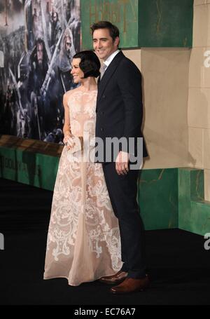 Los Angeles, California, USA. 9 Dic 2014. Evangeline Lilly, Lee Ritmo con gli arrivi di The Hobbit: la Battaglia dei cinque eserciti Premiere, Dolby Theatre a Hollywood e Highland Center, Los Angeles, CA Dicembre 9, 2014. Credito: Dee Cercone/Everett raccolta/Alamy Live News Foto Stock