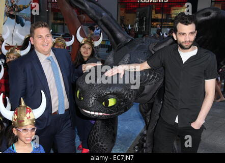 'Come addestrare il vostro drago 2' photocall in Times Square offre: la collina di Giona,Jay Baruchel dove: New York, Stati Uniti quando: 06 Giu 2014 Foto Stock