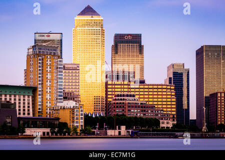 Canary Wharf il quartiere finanziario di Londra, Inghilterra Foto Stock