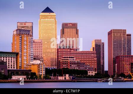 Canary Wharf il quartiere finanziario di Londra, Inghilterra Foto Stock