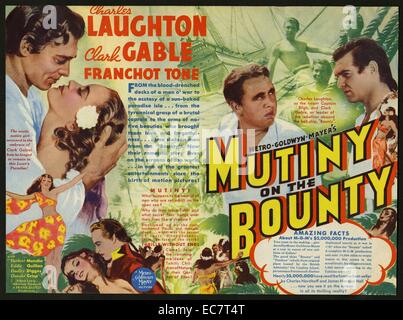 L'ammutinamento del Bounty 1935 è un film interpretato da Charles Laughton e Clark Gable, e diretto da Frank Lloyd sulla base del Charles Nordhoff e James Norman Hall romanzo l'ammutinamento del Bounty. Sebbene la sua accuratezza storica è stata messa in dubbio, film critici ritengono questo adattamento per essere la migliore opera cinematografica ispirata al mutiny. Foto Stock