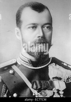 Fotografia di imperatore Nicola II, l'ultimo zar di Russia. 18 maggio 1868 - 17 luglio 1918. Foto Stock