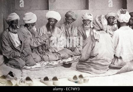 Tagiko rituali di nozze. Cerimonia di nozze (islamica cerimonia di matrimonio), Tagikistan, Impero Russo, circa 1870 Foto Stock