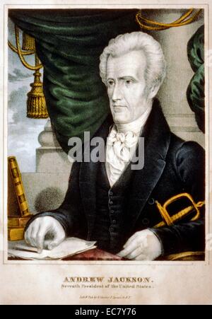 Andrew Jackson (1767-1845) è stato il settimo Presidente degli Stati Uniti. Nominato per il Presidente in 1828 Jackson ha conquistato una vittoria decisiva contro John Quincy Adams in una campagna elettorale in modo negativo che sua moglie Rachel Jackson è morto di un fine corsa in campagna a causa di attacchi contro di lei. Foto Stock